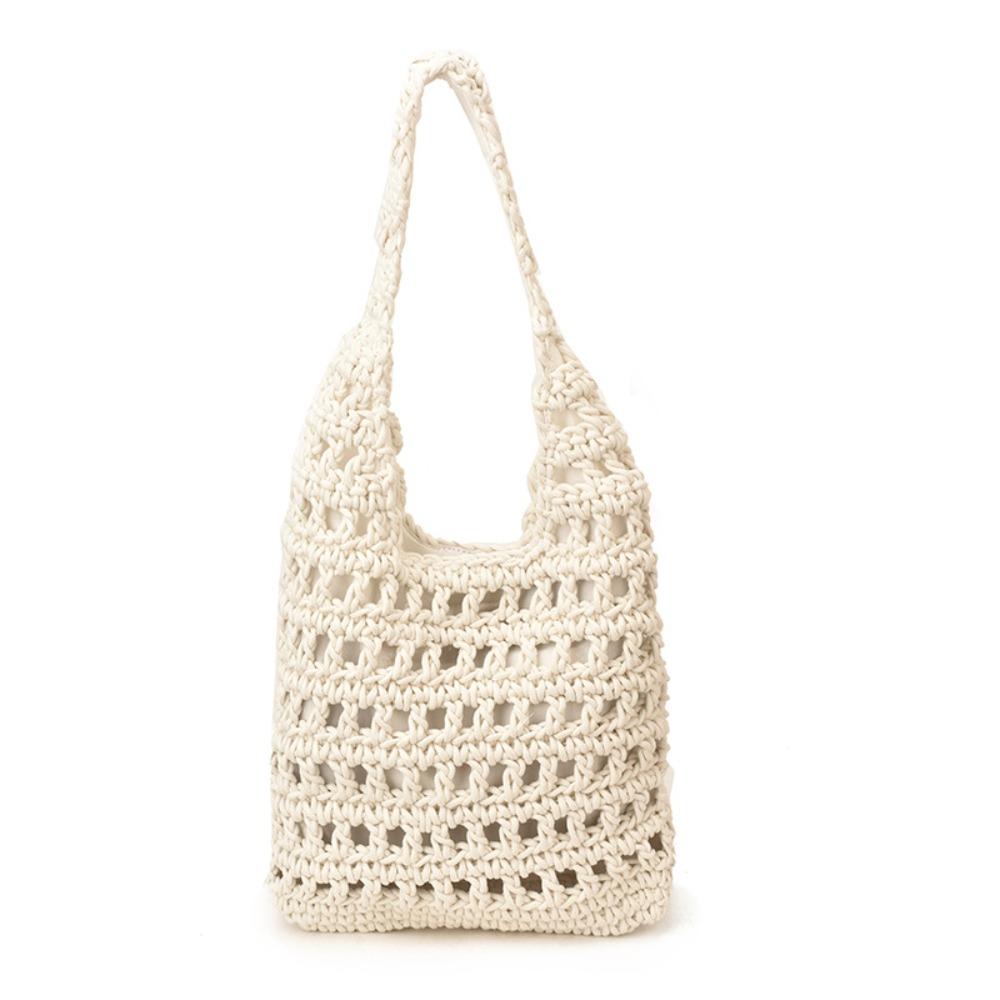 Korean Style Hollow Out Knitted Weave Bag Braided Beach Bag Sweet Crochet Tote Bag Ladies/Girls