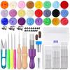 BUDDUR Multicolor Wool Felting Kit With Felting Needles And Finger-cot For Doll Making DIY Handmade Craft Accessories Tool Set