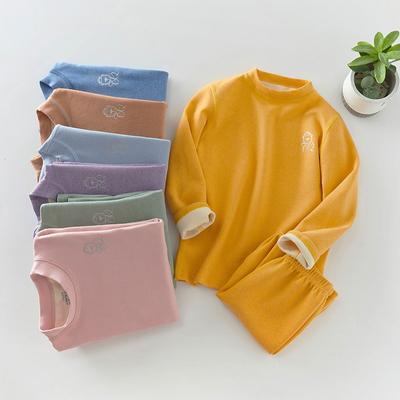 Осенне-зимний комплект детского термобелья, теплая, уютная, мягкая, нижнее белье для мальчиков и девочек-подростков, однотонная детская термобелье, От 2 до 18 лет