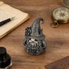 Gothic Wizard Gnome Figurine Halloween Mini Resin Gnome Statue Collectible Tabletop Dwarf Ornament for Indoor Table Shelf Tiered Tray Decor