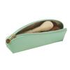 Travel Makeup Brush Holder Solid Color Pencil Stationery Pouch Zipper Closure Faux Leather Cosmetic Brush Storage Bag Portable Makeup Organizer