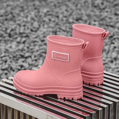 Полусапоги женские теплые модные корейская версия универсальные принцесса водные туфли кампус взрослые резиновые сапоги женские нескользящие мягкие резиновые туфли