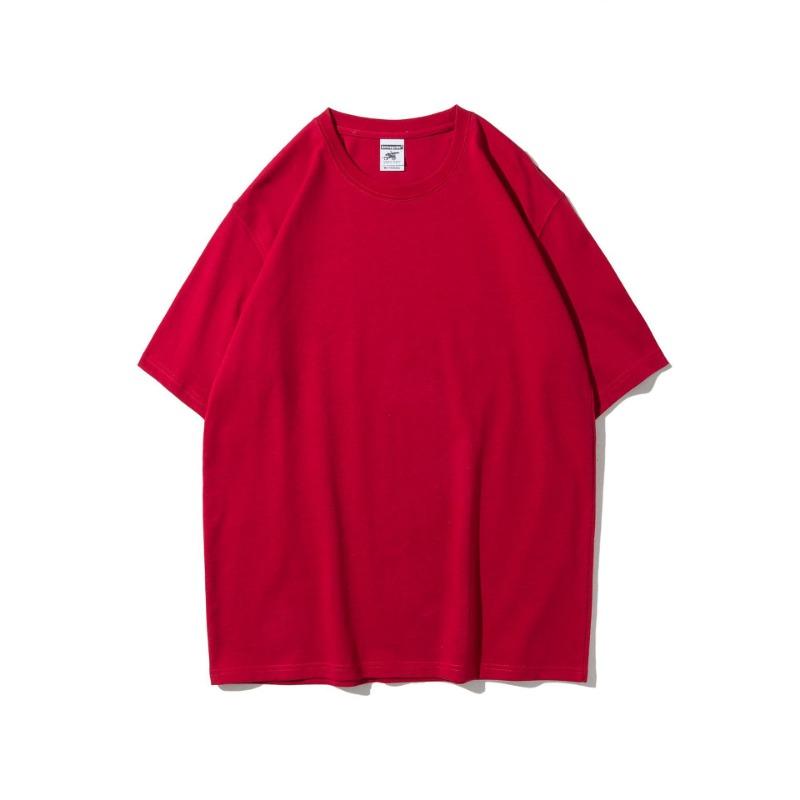 Летняя мужская футболка плотностью 280 г с круглым вырезом из чистого хлопка, однотонная футболка с коротким рукавом для мужчин