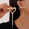 Elegant Long Tassel Earrings Temperament Drop Earrings Fashion Heart Earrings  Party