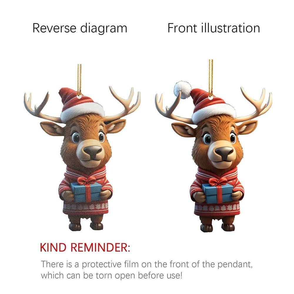 Разноцветные подвесные подвески, акриловые елочные украшения, креативные рождественские украшения