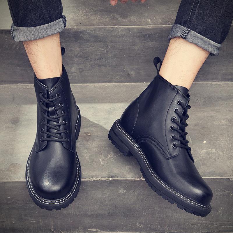 Мужские ботинки Мартин из коровьей кожи 2025 новые зимние бархатные теплые хлопковые ботинки с высоким верхом мужские ботинки-локомотивы мужские 2025