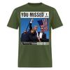 Трамп Ты Пропустил Смешная Футболка Унисекс с Президентом Трампом 2024 Стреляющим