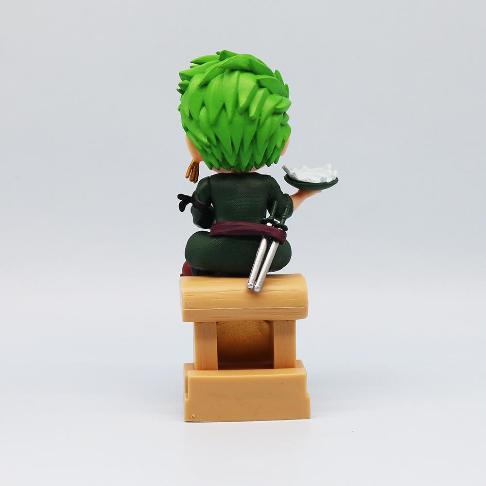 One Piece Q Version Луффи Санджи сидячая поза фигурка модель автомобиля настольный орнамент аксессуары мультфильм декор игрушки