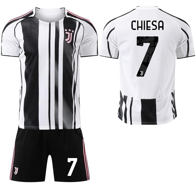 Juventus Home Jersey Set 2022-26 Season Chiesa 9 Hovic Black White Football Jacket Children's Edition