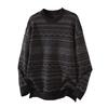 Qiqiu Men's Clothing, Geometric Pattern Jacquard Round neck sweater Men's American-Style Loose Heavy Warm Knit