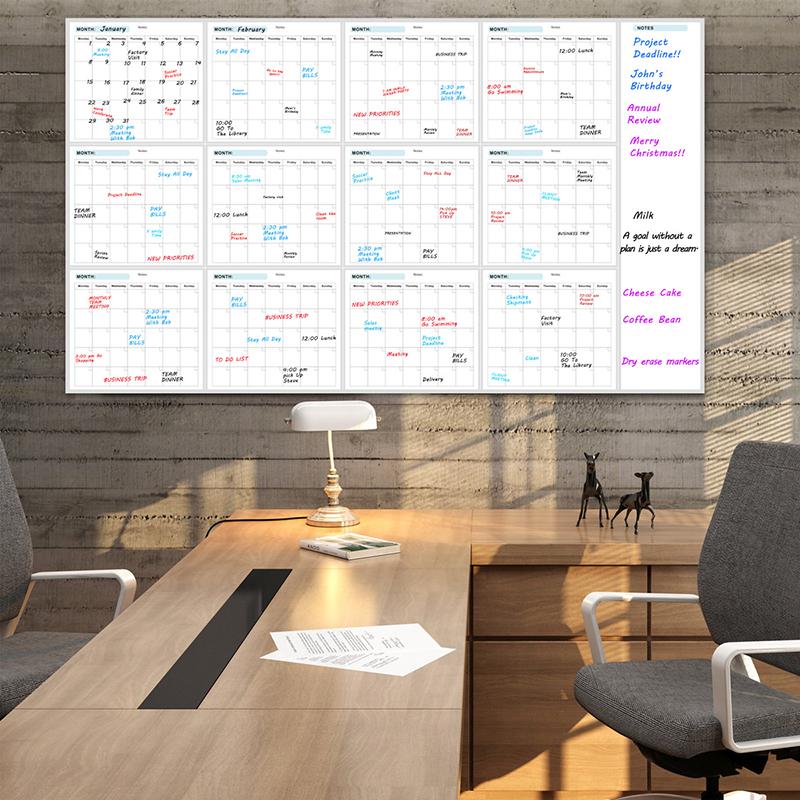 Очень большой недатированный стираемый стираемый планер на год 35X58 дюймов для дома, школы и офиса