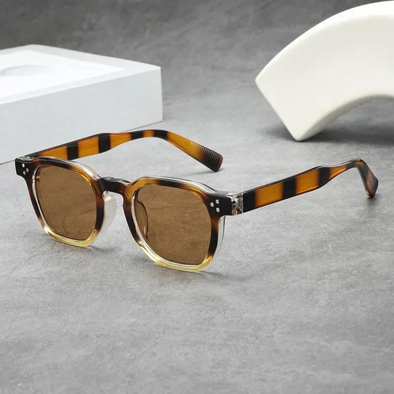 Полосатые дужки, круглые солнцезащитные очки с заклепками, защита от УФ-лучей, ретро, для вождения, винтажная многоугольная оправа, солнцезащитные очки для женщин и мужчин