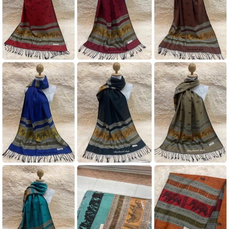 Pashmina Scarf: Elegant, Soft, Versatile - Cashmere & Thai Silk In Old Rose Color - High-Quality Product of Thailand