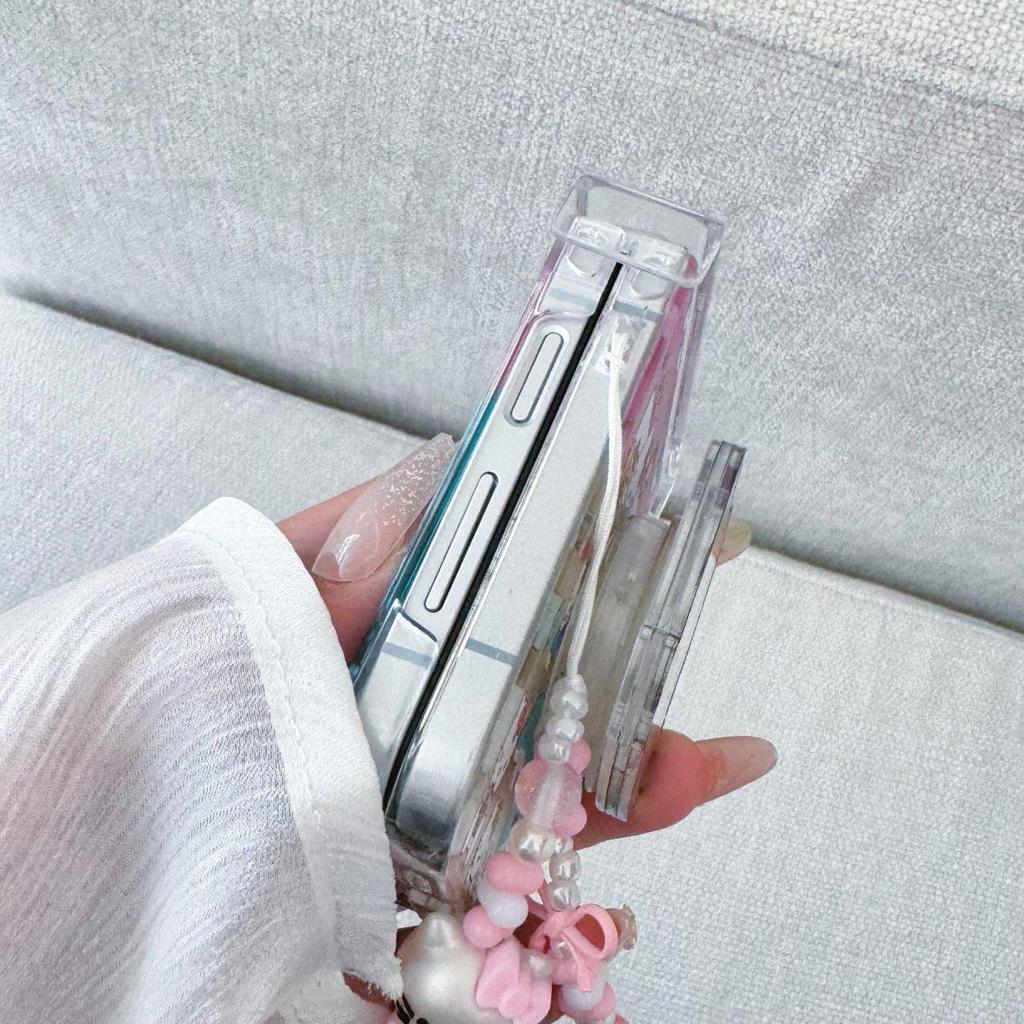 Мультяшный чехол KT Cat для Z Flip, Складной экран, Ударопрочный, Креативная женская защитная крышка с браслетом