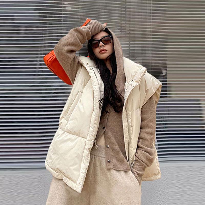 Женский жилет на молнии для офиса, свободный толстый теплый жилет с подкладкой, зимний пуховый хлопковый жакет без рукавов