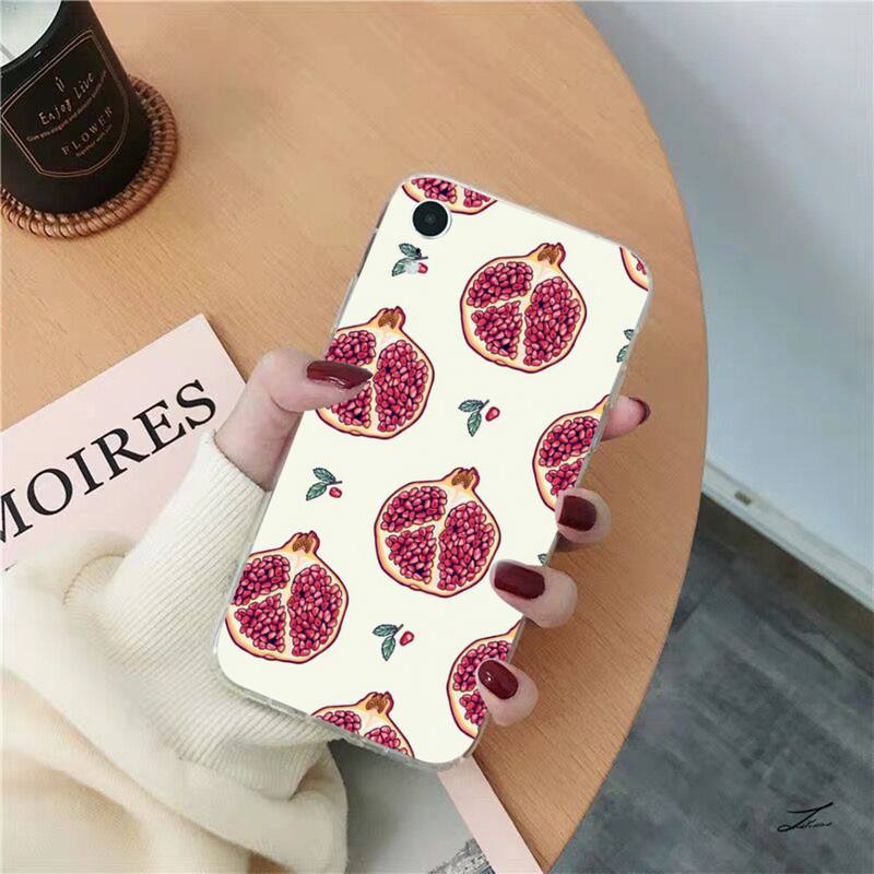 Чехол для телефона с фруктами, красным гранатом и вишней для iPhone 13 11 12 pro XS MAX 8 7 6 6S Plus X 5S SE 2020 XR