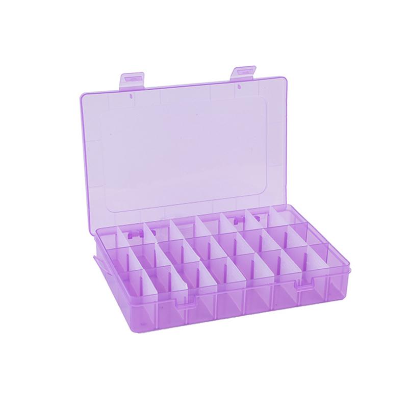 24 Slots PP Removable Organizer Container Storage Box for Jewelry Rings Nail Art Tool Craft Beads