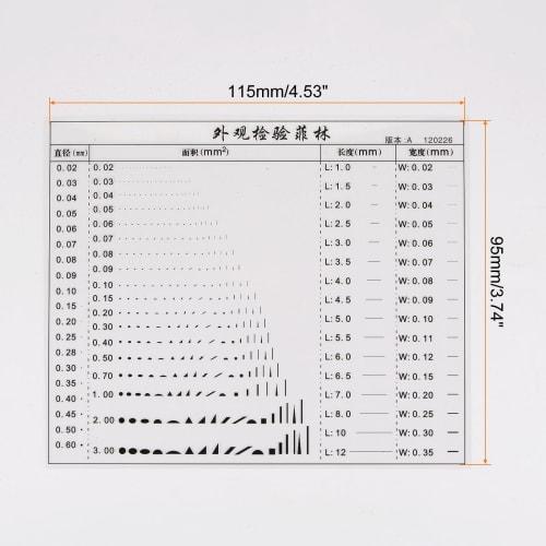 uxcell High-Precision SEC Size Estimation Chart, 115x95mm, Transparency Defect Detection Film Ruler for Measuring Diameter, Area, Length, and Width De