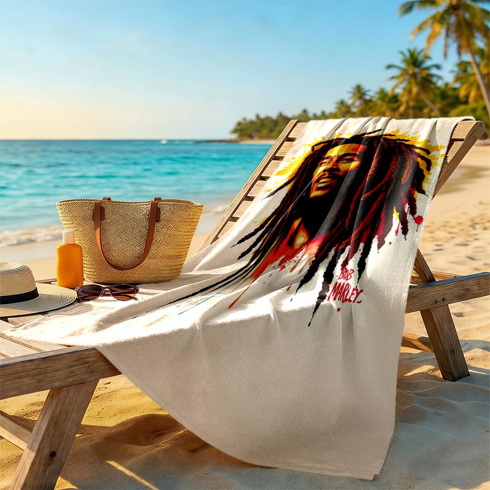 Bob Marley Beach Towel Super Soft Microfiber Quickdry Fabric Comfortable Lightweight Suitable for Swimming, Gym, Camping, Yoga Vacation