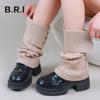 Autumn-Winter Merard Cable Knit Button Leg Warmers - Scrunched Mid-Calf, Thick, Warm, Japanese Retro Style.