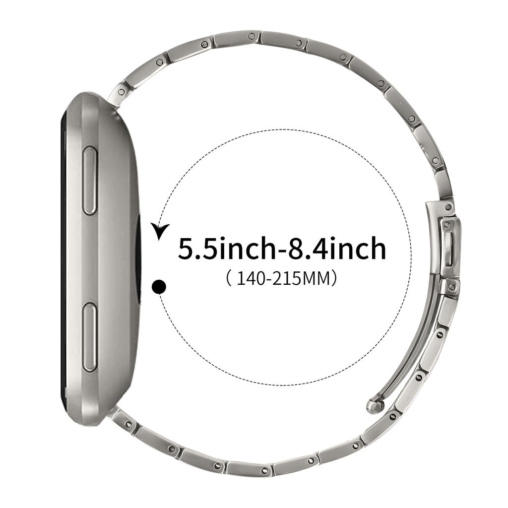 For Huami Amazfit Stratos 3 Watch Band Adjustable Titanium Color Stainless Steel Metal Watch Strap