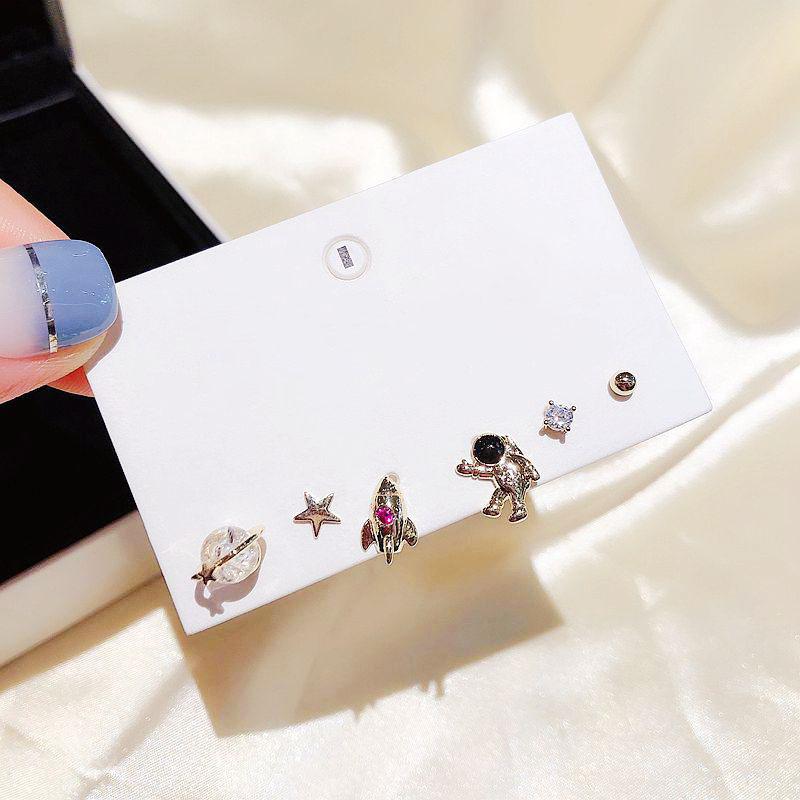 Набор сверкающих крошечных треугольных серег-гвоздиков, серьги серебристого цвета с микроцирконами, набор из 6 предметов для женщин, повседневные ювелирные изделия, подарки S-E1211