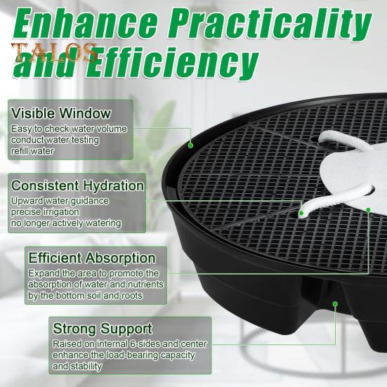 4 шт. поддон для цветочного горшка с самополивом, набор приподнятых панелей для растений с сетчатыми отверстиями, предотвращающими избыточный/недостаточный полив поддона для растений