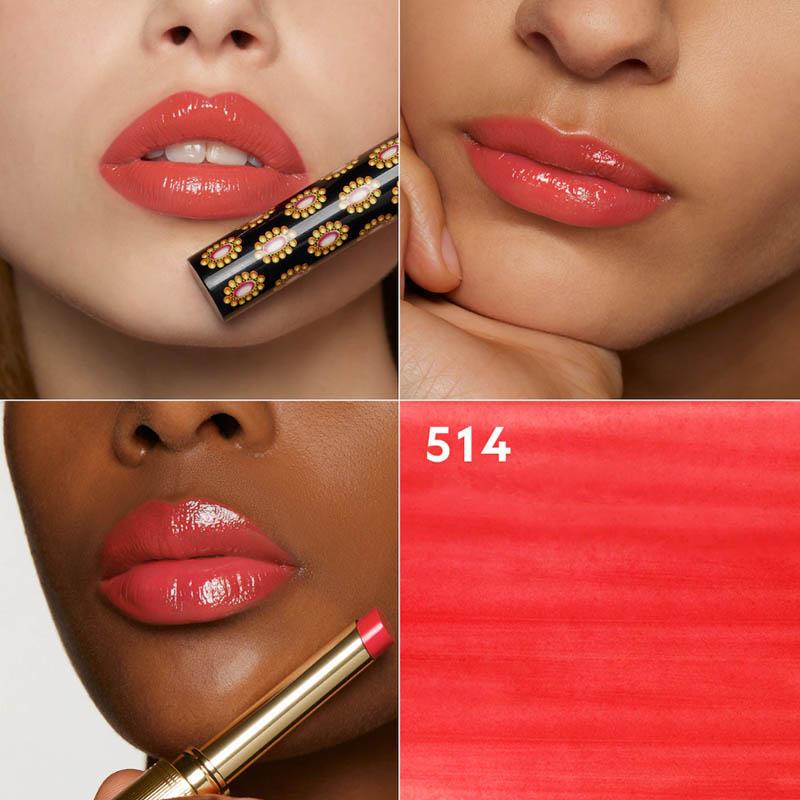 Gucci Блестящая помада Rouge De Beauté, Увлажняющая, Придающая объем, Стойкий блеск