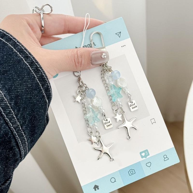 Sweet Christmas Tree Drift Bottle Four-Leaf Clover Pendant Phone Strap Keychain Exquisite Backpack Decoration Accessories Gifts