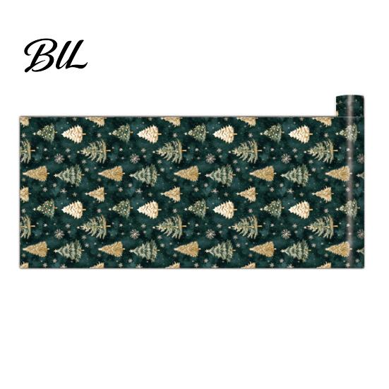 DIY Home Renovation Supplies Christmas Tree Wall Sticker, 150/300cm Gold Green Peel And Stick Wallpaper, Pattern Decal Removable PVC for Living