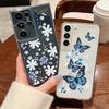 Прозрачный чехол с узором бабочки для Samsung Galaxy A56 A55 A54 5G A36 A35 A34 A26 A16 A15 S21 FE S22 S23 S24 Plus S25 Edge S25 Ultra Мягкий ТПУ чехол для телефона