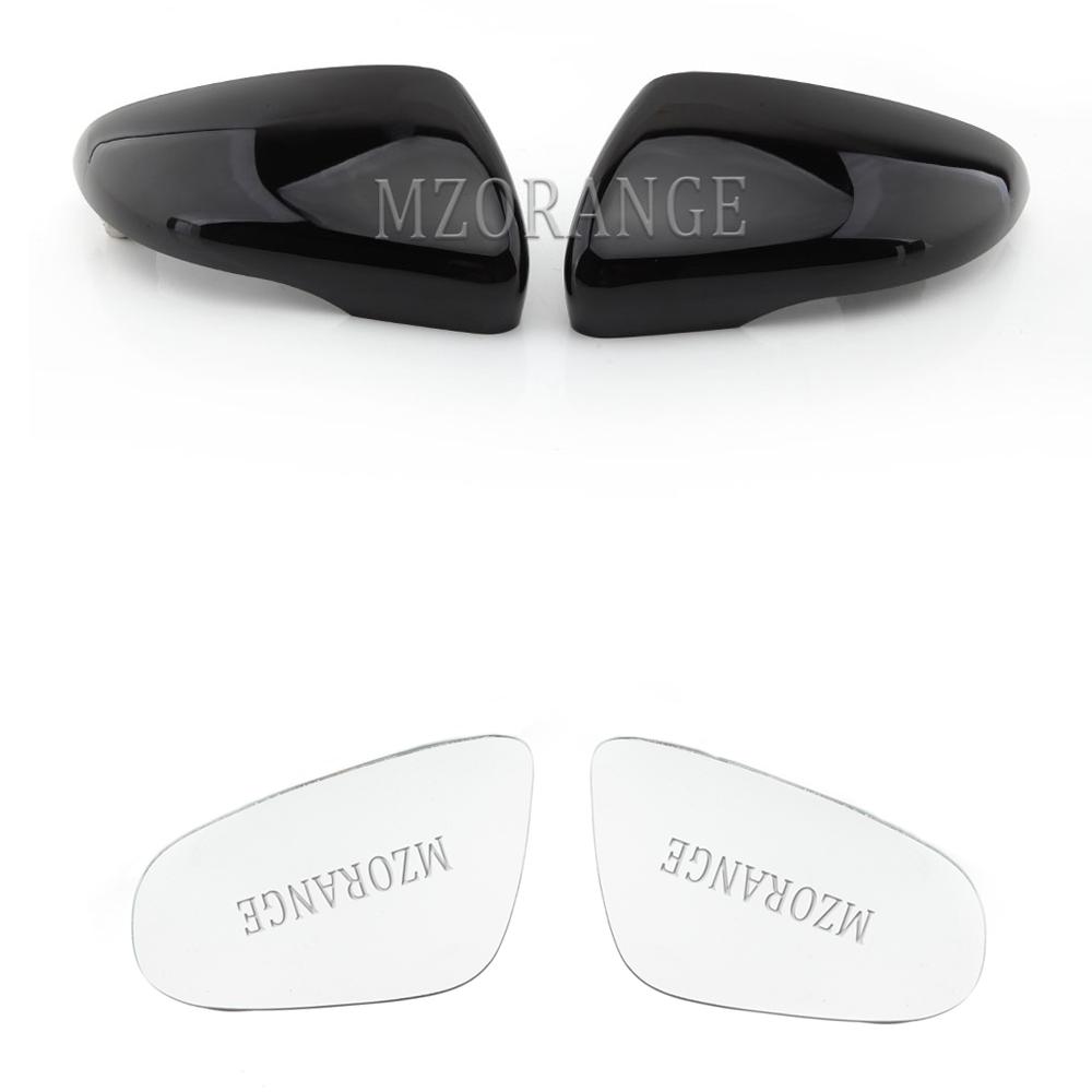 Боковое зеркало с подогревом, стекло зеркала заднего вида, крышка для VW Golf 6 MK6 2009-2013, ярко-черная крышка корпуса зеркала с дверным крылом