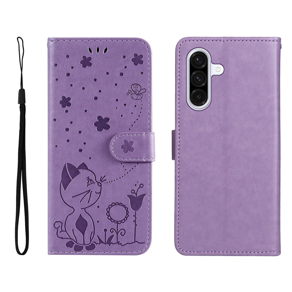 For Samsung Galaxy A36 5G Leather Wallet Case Cat Bee Pattern Phone Cover Stand