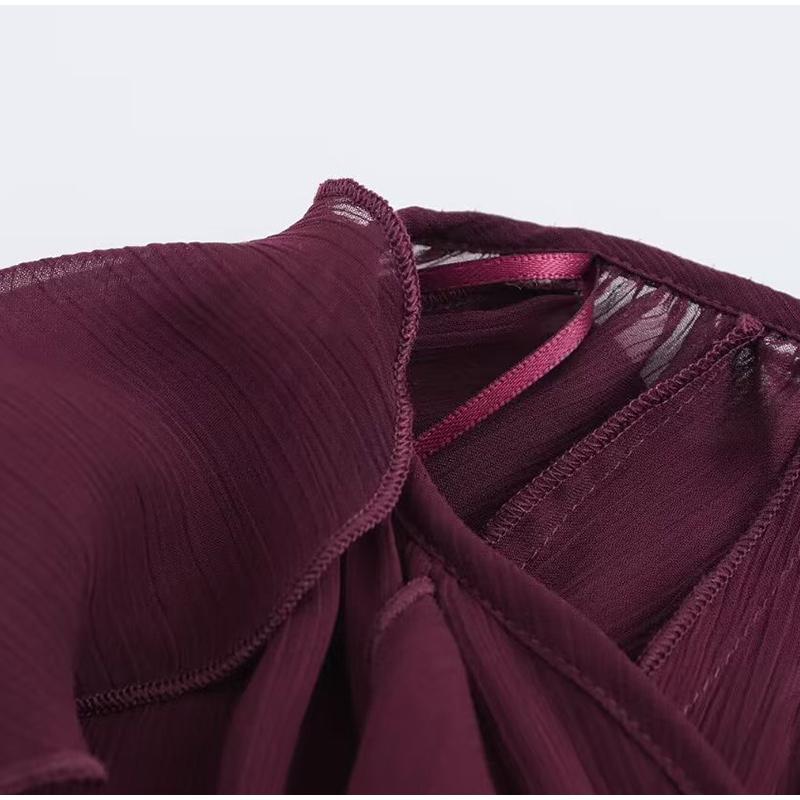 Модные женские рубашки с оборками, свободные, сексуальные, с V-образным вырезом, однобортные, с рукавами-фонариками, блузка 2025 года, весна-лето, женские уличные однотонные топы