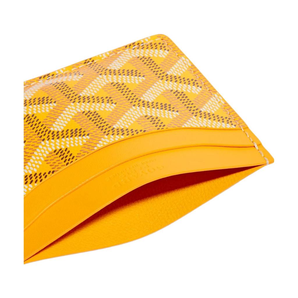 Goyard Кардхолдер Saint-Sulpice с геометрическим узором, напечатанный на холсте и телячьей коже, с цветовыми блоками, унисекс, цвет-1, цвет-2, цвет-3. STSULPPMLTY