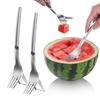 Choxila Watermelon Fork, Watermelon Slicer Cutter, 2-in-1 Fork Stainless Steel Fruit Cutting Artifact for Family Parties and Camping