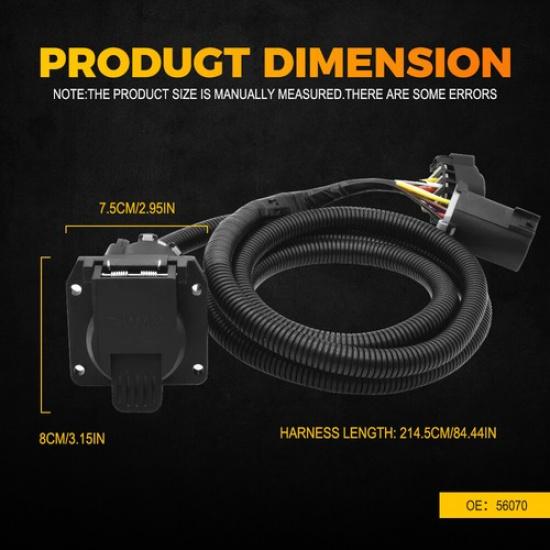 Trailer 7 Way T-Connector For Adapter Chevy Silverado 5Th Wheel Wire Harness