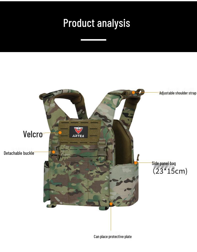 Military Fan Quick-Release Tactical Vest, 6094 Model - Outdoor Multifunctional 500D Nylon Vest