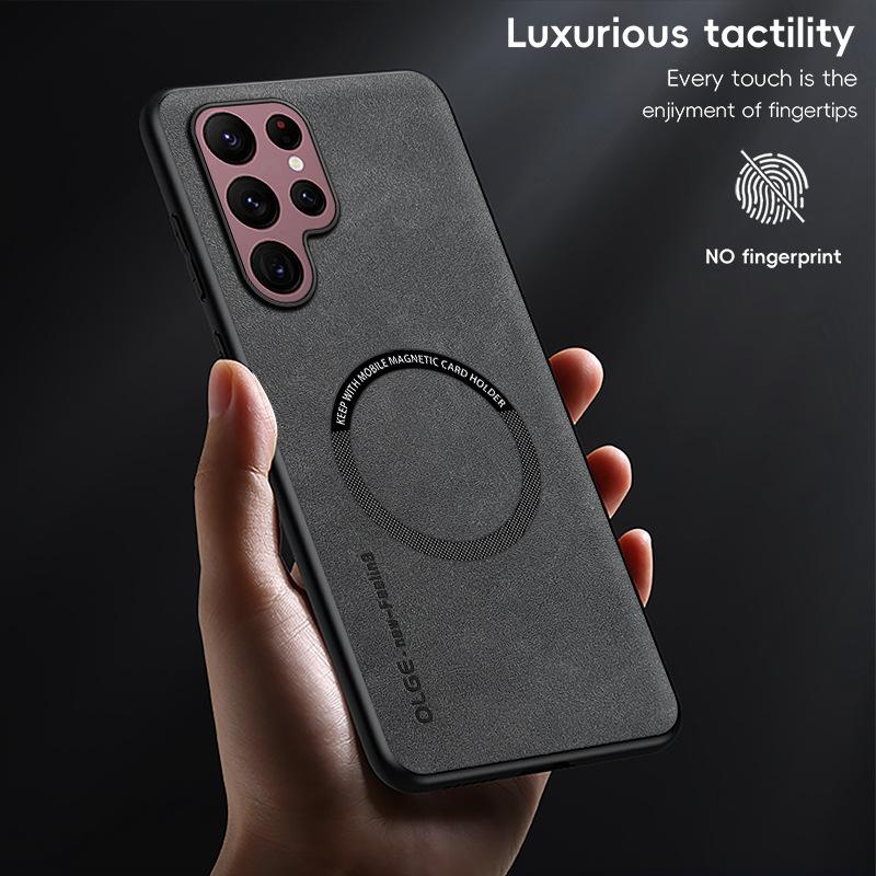 Чехол для Samsung S26 S25 S24 S23 S22 S21 S20 plus ultra Новый магнитный всасывающий защитный чехол из овчины Беспроводная зарядка простой