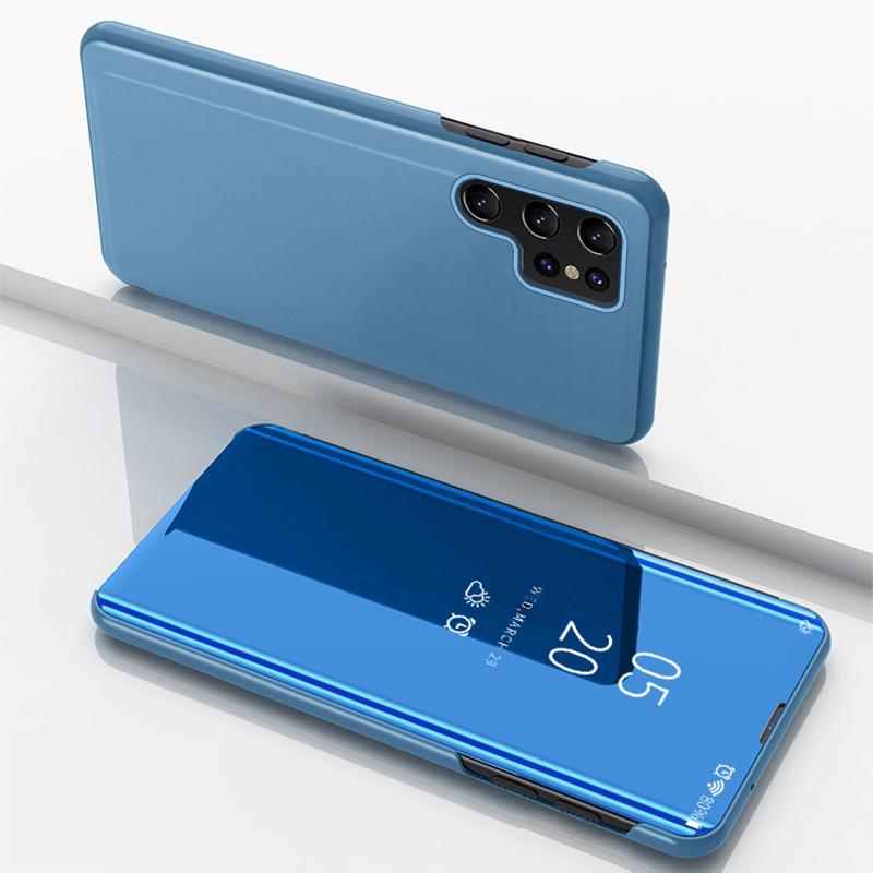 Зеркальная флип-чехол из кожи с защитой на 360° для Samsung Galaxy S26 Ultra Pro S25 Edge Plus, с подставкой, противоударный чехол