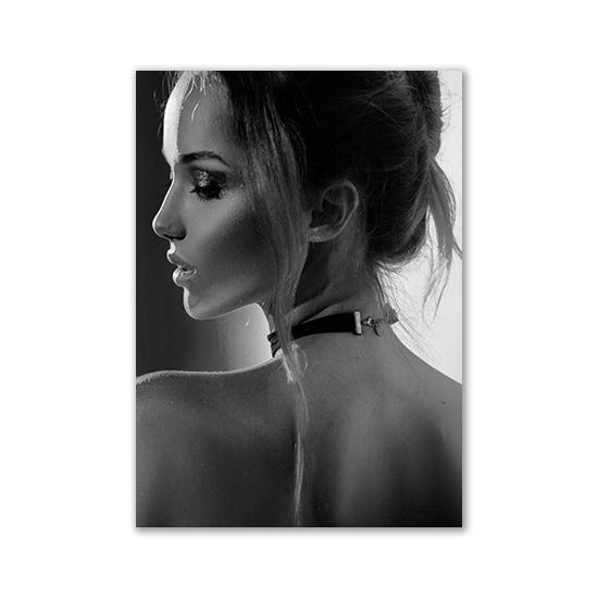 Fashion Black And White Sexy Poster Flower Women Motivational Text Canvas Wall Art Prints Abstract Painting Wall Hanging Decor