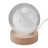 3D Лунный Ночник Хрустальный Шар Ночник Светодиодный Деревянный Резьба Столешница Украшения для Друзей