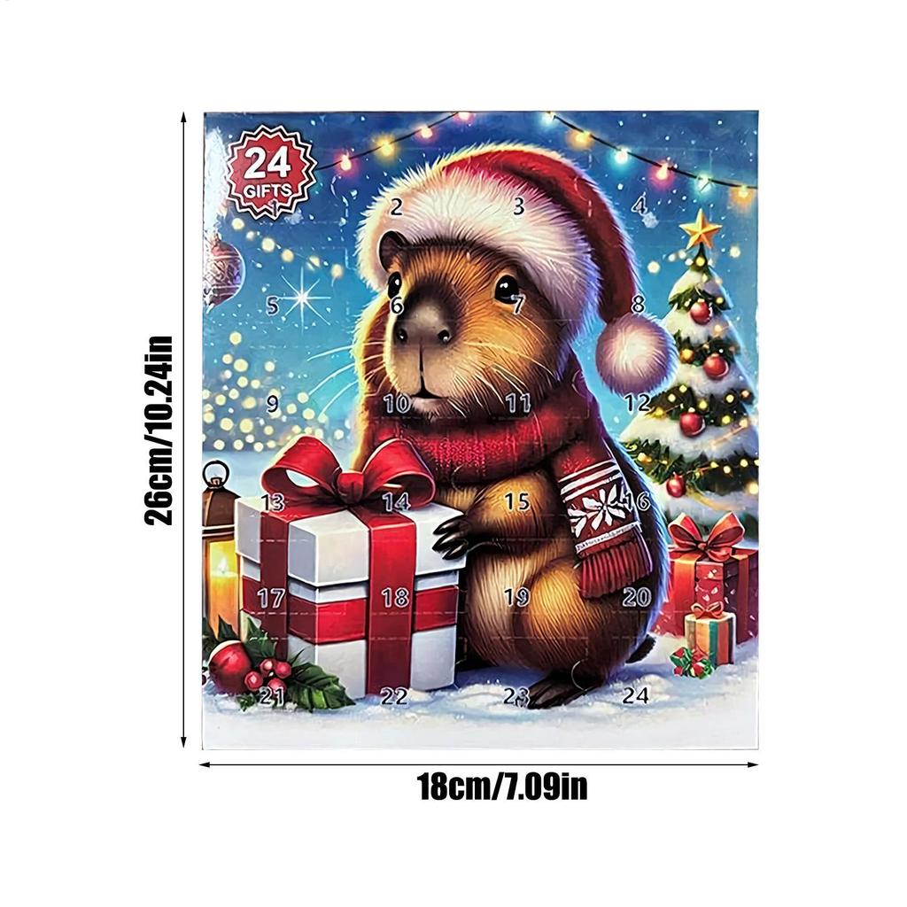 2025 Capybara Doll 24 Days Christmas Countdown Calendar Miniature Figure Ornaments Xmas Advent Calendar Xmas Gifts for Kids