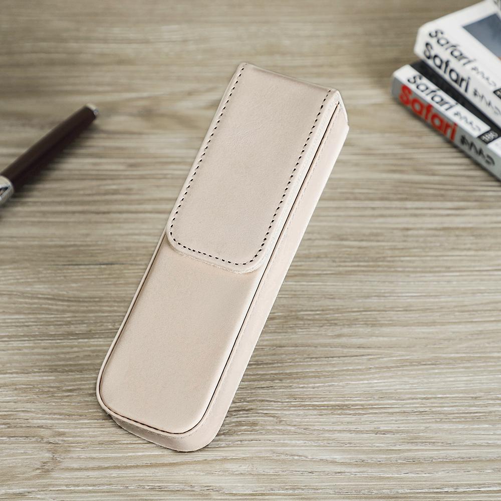 Роскошный футляр для перьевых ручек из натуральной кожи, 2 слота, для женщин и мужчин, дорожный кейс для хранения ручек, офисный, школьный, для колледжа, ручка, карандаш, канцелярские товары