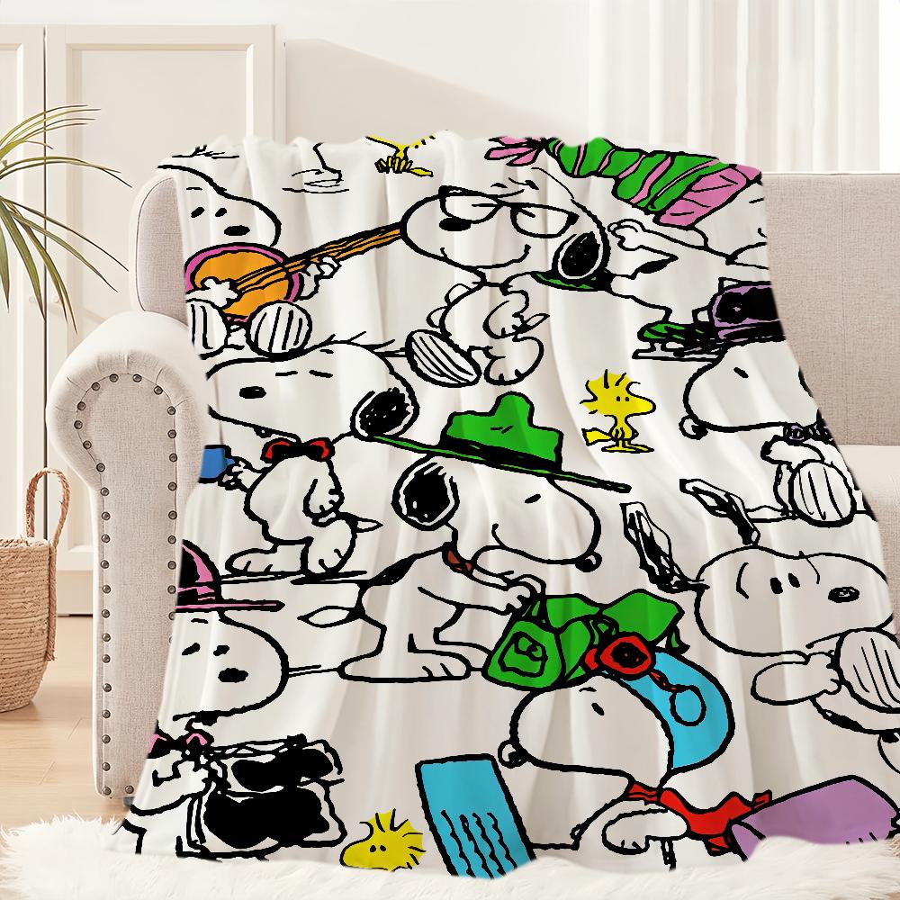 Cute Cartoon Dog Blanket Plush Nap Sofa rug for Living Room Warm SSnoopy-S Office Bedroom Birthday Home Travel Kid Gifts