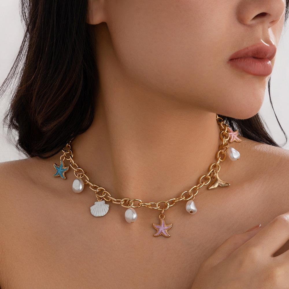 Сладкий океанский бриз ожерелье морская звезда ракушка жемчуг