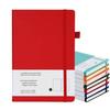 A5 Notebook Hard Cover Dot Grid 80 Pages Inner Elastic Band Ribbon Bookmark Pen Holder Red Suitable diaries work study scenes appropriate as gift
