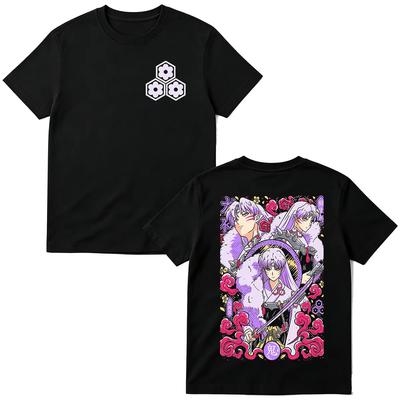 2026 New Japanese Anime Inuyasha Sesshoumaru Graphic‑Print Unisex Short‑Sleeve T‑Shirt, Cotton Casual Street‑Wear Top