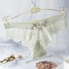 Women Lace Bow Underpants Transparent Breathable Low-Waist Briefs Embroidered Panties Bikini Comfortable Lace Thongs Panties