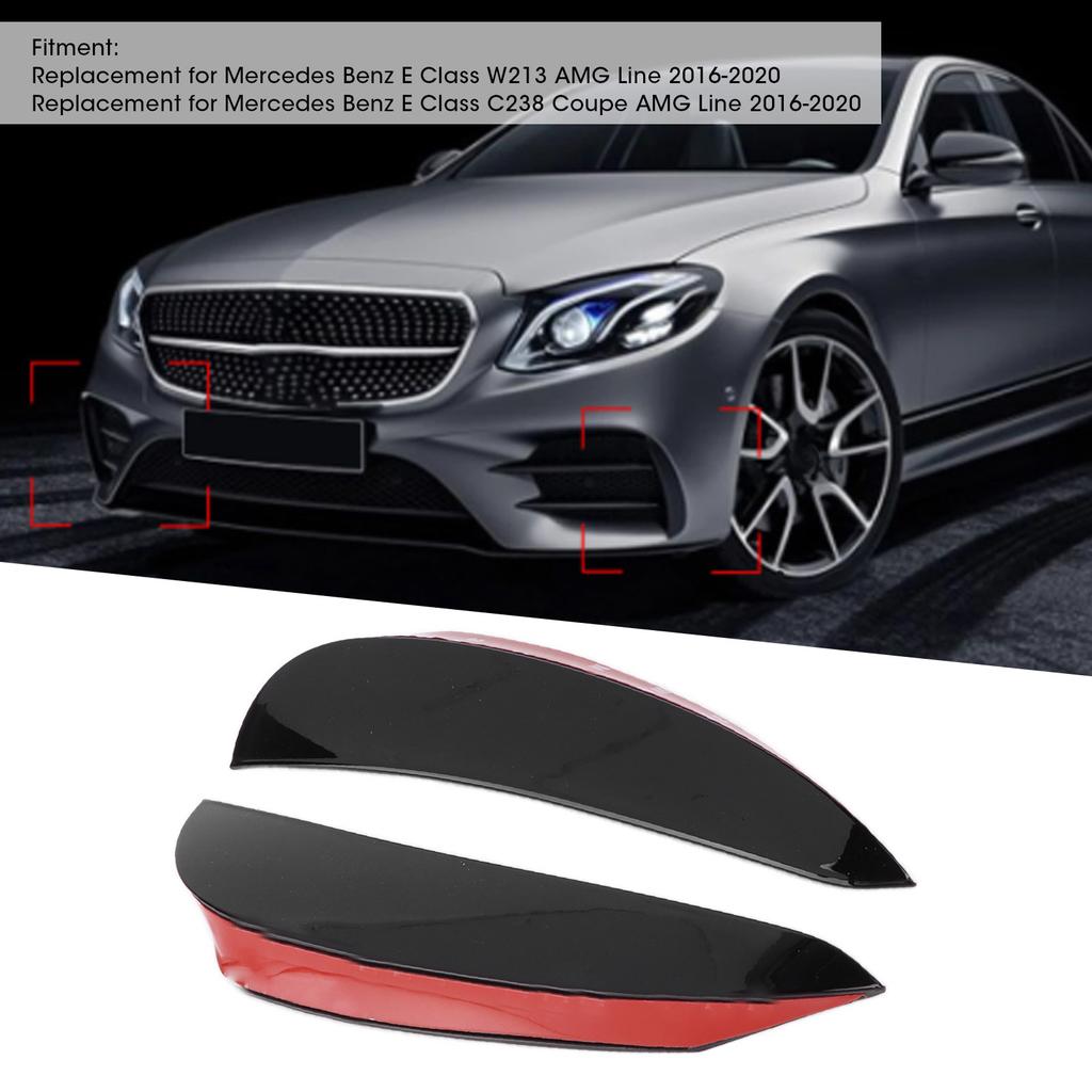 Спойлер Canards Kit ABS Черный Простая установка Передний бампер Диффузор Износостойкость для автомобильных адаптаций